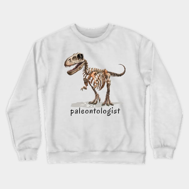 Paleontologist text with dinosaur illustration Crewneck Sweatshirt by byNIKA